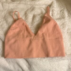 Elegant Peach Ribbed Bandeau